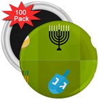 colorblock green hanukkah 3  Magnet (100 pack)