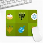 colorblock green hanukkah Large Mousepad