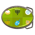 colorblock green hanukkah Belt Buckle