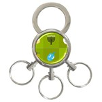 colorblock green hanukkah 3-Ring Key Chain