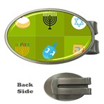 colorblock green hanukkah Money Clip (Oval)