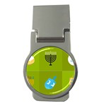 colorblock green hanukkah Money Clip (Round)