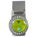 colorblock green hanukkah Money Clip (CZ)