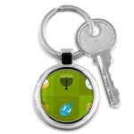 colorblock green hanukkah Key Chain (Round)