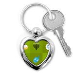 colorblock green hanukkah Key Chain (Heart)