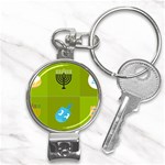 colorblock green hanukkah Nail Clippers Key Chain