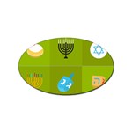 colorblock green hanukkah Sticker (Oval)