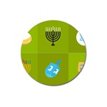 colorblock green hanukkah Magnet 3  (Round)