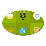 colorblock green hanukkah Magnet (Oval)