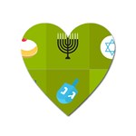 colorblock green hanukkah Magnet (Heart)