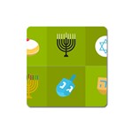 colorblock green hanukkah Magnet (Square)