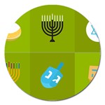 colorblock green hanukkah Magnet 5  (Round)