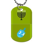 colorblock green hanukkah Dog Tag (Two Sides)