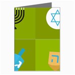 colorblock green hanukkah Greeting Cards (Pkg of 8)