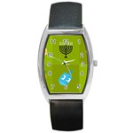 colorblock green hanukkah Barrel Style Metal Watch