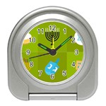 colorblock green hanukkah Travel Alarm Clock