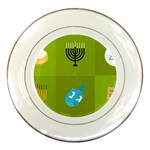 colorblock green hanukkah Porcelain Plate