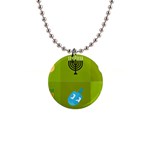 colorblock green hanukkah 1  Button Necklace