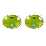 colorblock green hanukkah Cufflinks (Oval)