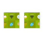 colorblock green hanukkah Cufflinks (Square)