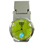 colorblock green hanukkah Money Clip Watch