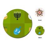 colorblock green hanukkah Playing Cards (Round)