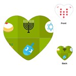 colorblock green hanukkah Playing Cards (Heart)