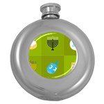 colorblock green hanukkah Hip Flask (5 oz)