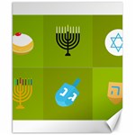 colorblock green hanukkah Canvas 8  x 10 