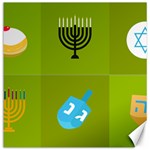 colorblock green hanukkah Canvas 12  x 12 