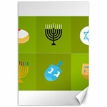 colorblock green hanukkah Canvas 12  x 18 