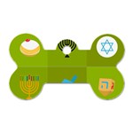 colorblock green hanukkah Dog Tag Bone (One Side)