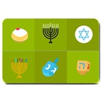 colorblock green hanukkah Large Doormat