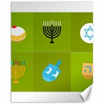 colorblock green hanukkah Canvas 11  x 14 