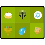 colorblock green hanukkah Fleece Blanket (Large)