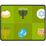 colorblock green hanukkah Fleece Blanket (Medium)