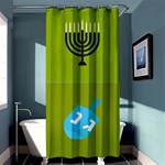 colorblock green hanukkah Shower Curtain 36  x 72  (Stall)