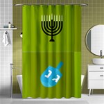 colorblock green hanukkah Shower Curtain 48  x 72  (Small)