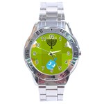 colorblock green hanukkah Stainless Steel Analogue Watch