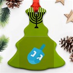 colorblock green hanukkah Ornament (Christmas Tree) 