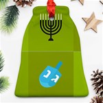 colorblock green hanukkah Ornament (Bell)