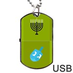 colorblock green hanukkah Dog Tag USB Flash (One Side)