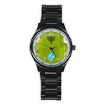 colorblock green hanukkah Stainless Steel Round Watch