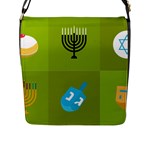 colorblock green hanukkah Flap Closure Messenger Bag (L)