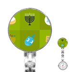 colorblock green hanukkah Stainless Steel Nurses Watch