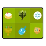 colorblock green hanukkah Double Sided Fleece Blanket (Small)