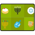 colorblock green hanukkah Double Sided Fleece Blanket (Medium)