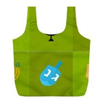 colorblock green hanukkah Full Print Recycle Bag (L)