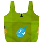 colorblock green hanukkah Full Print Recycle Bag (XL)