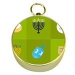 colorblock green hanukkah Gold Compass